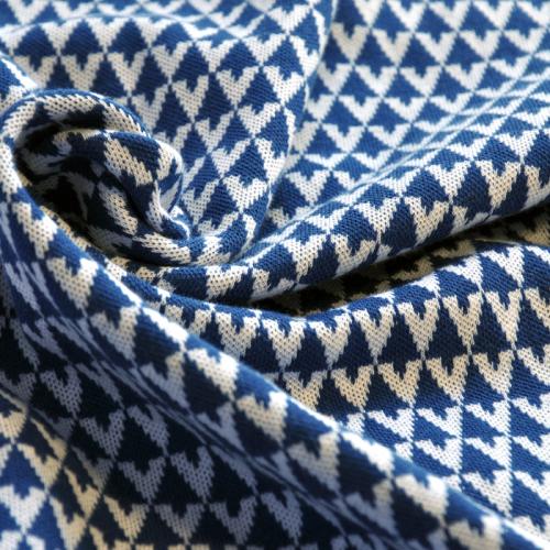 Bio Jacquard Triangle Blau Stoffbotin Bio Stoffe F R Kreative